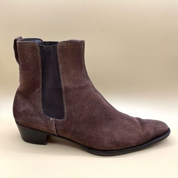 Heschung Brown Nubuck Booties Ankle Boots Size 8.5 - Picture 1 of 9